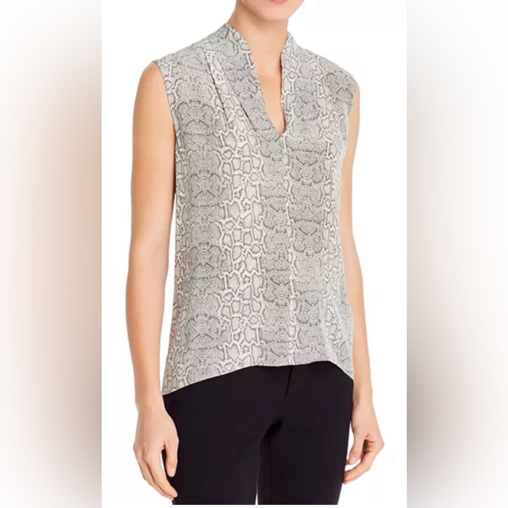 NWT Elie Tahari Judith Snake-Print Sleeveless Top size M